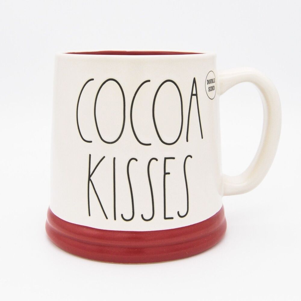 Rae Dunn Christmas Mug, Cocoa Kisses Reindeer, 20oz Ceramic Double Sided Cup